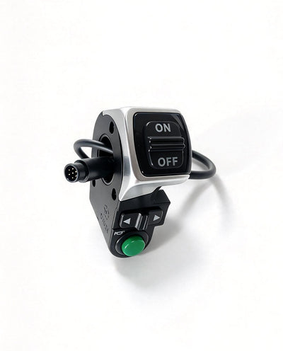 QF200 headlight and taillight switch with ON/OFF rocker, arrow buttons, green button and connector